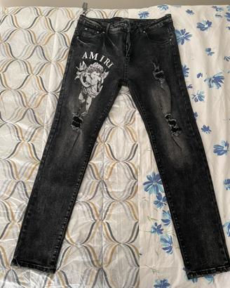 Jeans AMIRI neri con angioletto