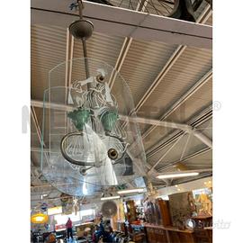 LAMPADARIO VINTAGE STILE FONTANA ARTE 2 LUCI FERRO