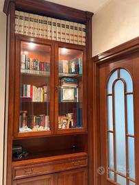Libreria Prestige in ciliegio con vetrina e illum
