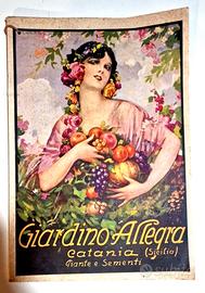 Stampa vintage Giardino Allegra Catania Sicilia pu