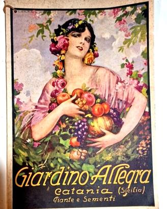 Stampa vintage Giardino Allegra Catania Sicilia pu