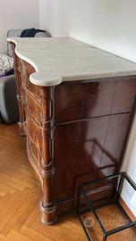 Comò con base in marmo - da restaurare