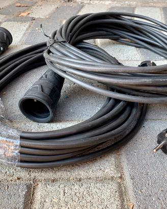 2 PROLUNGHE da 15 metri prese Schuko 3x1,5