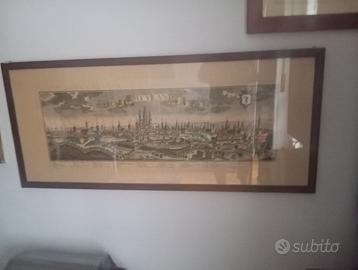 Quadro, litografia veduta città MILANO - MEYLAND