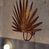 Lampada a muro foglia oro