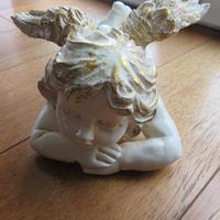Angioletto sdraiato bianco/oro