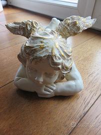 Angioletto sdraiato bianco/oro