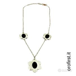 Collana Berenice in argento con fiori e pietre