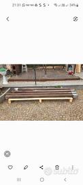 4 pilastri 10x10 + base in ferro zingato