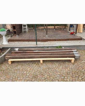 4 pilastri 10x10 + base in ferro zingato