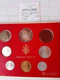 8 monete in lire vaticane, datate 1966