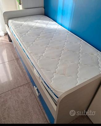 letto singolo con secondo letto a cassetto