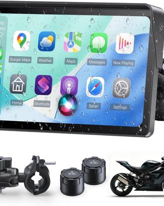 Moto Carplay Apple Android Display 7" Impermeabile