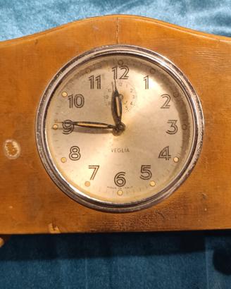 OROLOGIO VEGLIA VINTAGE DA TAVOLO LEGNO MADE IN IT