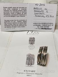 Anello filodellavita argento e diamanti bianchi