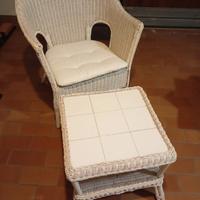 Poltrona e tavolino rattan