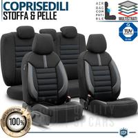 COPRISEDILI Auto in Pelle e Tessuto Cuciture Blu