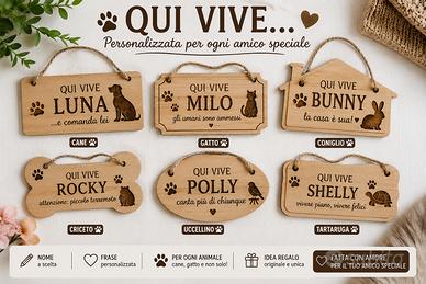 🐾 Targhetta personalizzata "QUI VIVE..." per anim