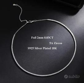 Collana Tennis Luxury 2.0 mm – Argento 925 Placcat