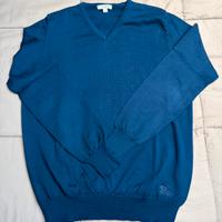 Maglione v Burberry M blu scuro lana merinos