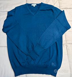 Maglione v Burberry M blu scuro lana merinos