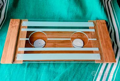 Scalda vivande  vintage  bambù vetro