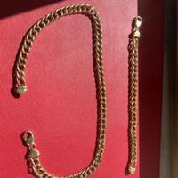 Collier & Bracciale in argento 925;placcato oro