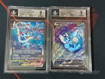 Coppia Vaporeon promo italiana BGS 9 sequenziali