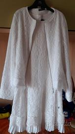 Vestito e giacchetto in pizzo bianco 12/13 anni