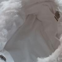 Borsa fatta a mano in pelliccia bianca