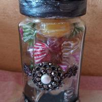 Barattolo vetro porta caramelle/batuffoli cotone