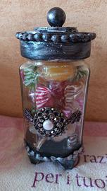 Barattolo vetro porta caramelle/batuffoli cotone