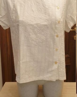 Blusa vintage Giorgio Kauten ricamata cotone L 50