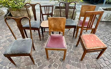Lotto sedie varie vintage