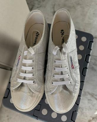 Superga 2790 Lamé Platform Argento Tg 36