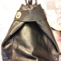 borsa zaino in pelle nera