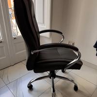 Poltrona scrivania ecopelle ergonomica reclinabile