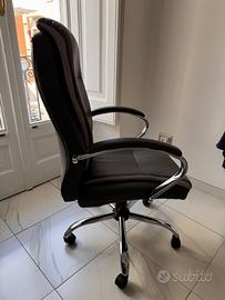 Poltrona scrivania ecopelle ergonomica reclinabile