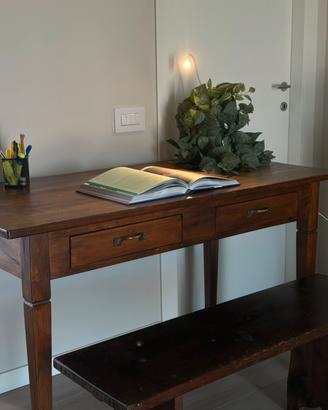 Tavolo in legno massello +panca Stile Rustico