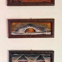 Trittico quadretti etnici in legno