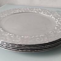 6 sottopiatti color argento