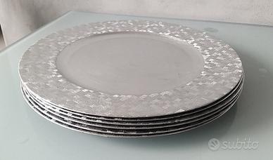 6 sottopiatti color argento