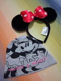 set berretto Minnie&Mickey e cerchietto Minnie 