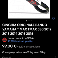 Ricambi e cinghia Tmax 530
