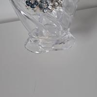 Porta ghiaccio in cristallo con decorazione fiori