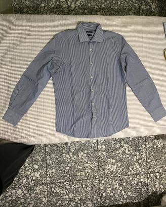 Camicia uomo celeste a righe OVS, M slim fit
