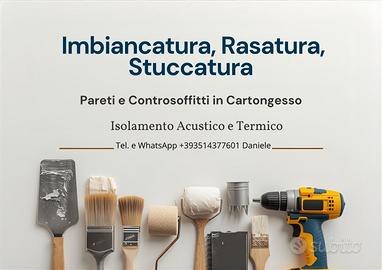 Imbiancatura pareti, controsoffitti e cartongesso