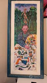 Antonio Possenti "Un Pittore nel Bosco" Serigrafia