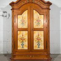 Armadio in abete con motivo floreale- black friday