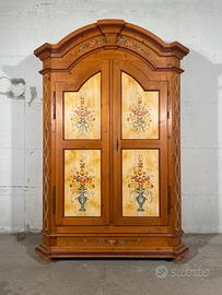 Armadio in abete con motivo floreale- black friday